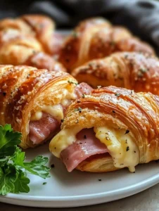 Baked Ham and Cheese Croissants