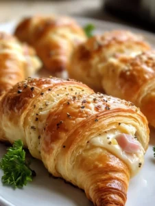 Baked Ham and Cheese Croissants