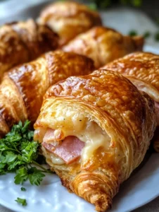 Baked Ham and Cheese Croissants