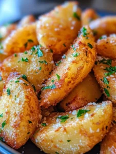 Crispy Garlic Parmesan Crusted PotatoesW