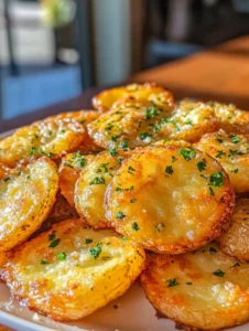 Crispy Garlic Parmesan Crusted PotatoesW