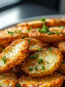 Crispy Garlic Parmesan Crusted PotatoesW